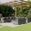 vidaXL 10-Piece Patio Lounge Set with Cushions -Outdoor Furniture - Gray Poly Rattan - Water-Resistant Modular Design - Sturdy & Lightweight - 2 of 4