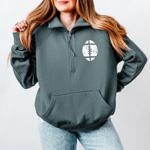 Simply Sage Market Football Mom Squad Quarter Zip Fleece - 1 of 3