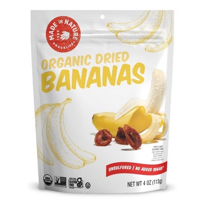 Made in Nature, Organic Dried Banana Slices, Soft & Chewy Supersnacks, 4 oz