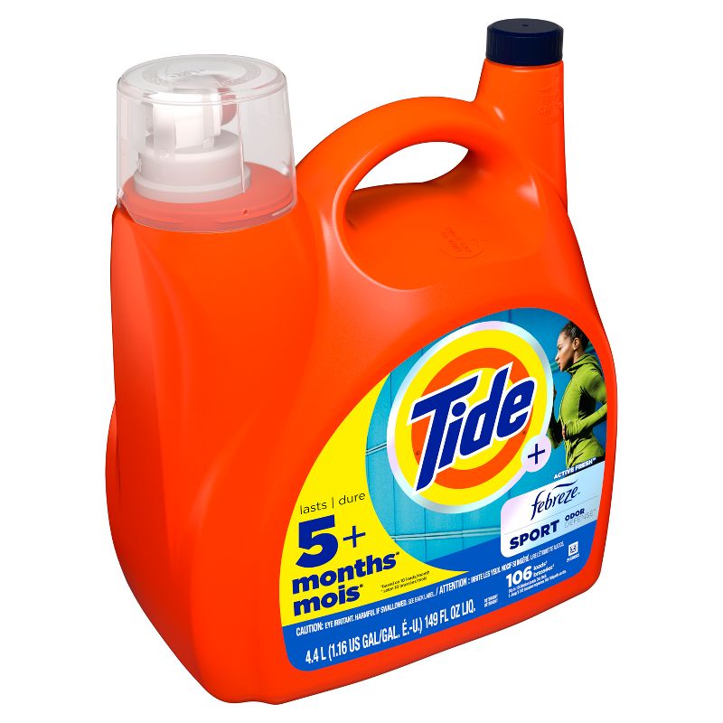 Tide Plus Febreze Sport Active Fresh High Efficiency Liquid Laundry Detergent Soap , 3 of 9