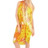 LA LEELA Women's Summer Bikini Wraps Beach Wrap Coverup Sarong Skirt Bathing suit Swimwear Swimsuit Coverup for Women One Size Yellow, Fish - 2 of 4