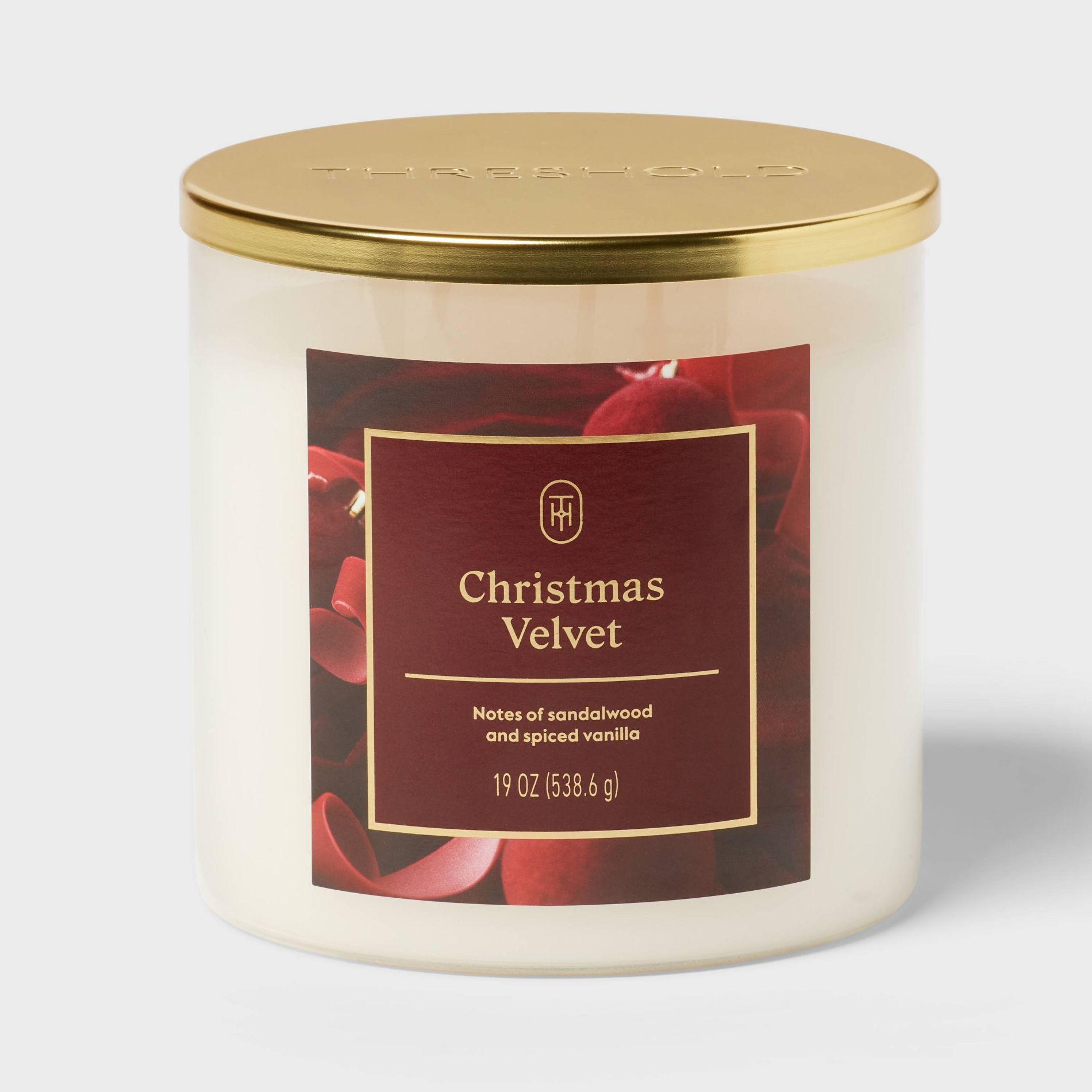3 Wick Velvet Lidded Christmas Jar Candle 19oz - Threshold™