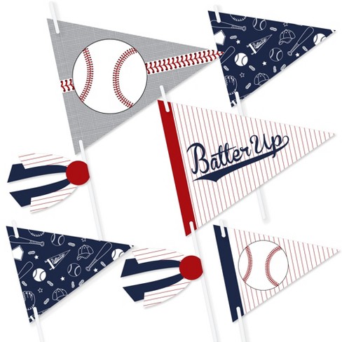 Big Dot Of Happiness Batter Up - Baseball - Triangle Baby Shower Or Birthday Party Photo Props - Pennant Flag Centerpieces - Of 20 : Target