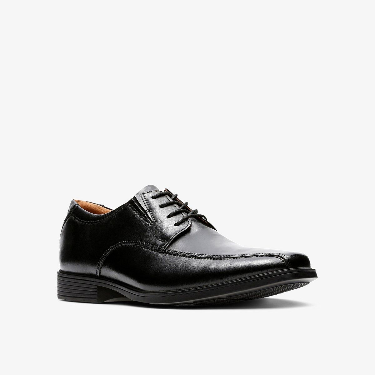 Clarks Mens Tilden Walk Black Leather Shoes 12 Wide - thumbnail 3