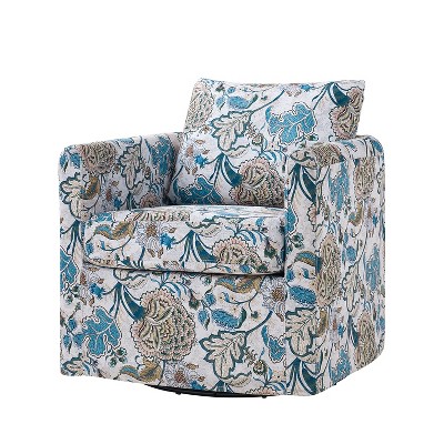 Cedric Modern Upholstered Slipcovered Swivel Chair|HULALA HOME