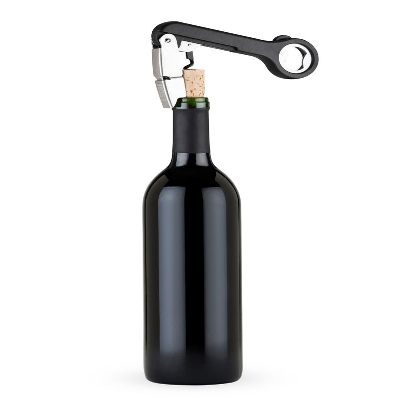 HOST Double Hinged Corkscrew, Black Bottle Opener and Foil Cutter, Wine Key, Bar Accessories, 5 of 12