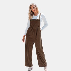 Women's Chic Corduroy Wide-Leg Overalls - Cupshe - 1 of 4