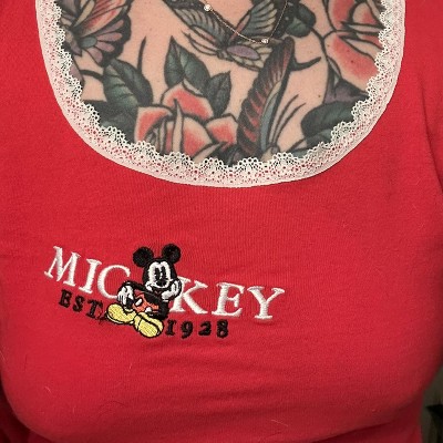 Women's Mickey Lace Graphic Tank Top - Red : Target