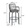 Set of 2 Outdoor Bar Stool Patio Counter Height Bar Stool Dining Chair Pub Stool with Cushion&Woven Rattan Rope, Black+Gray-Merax - 3 of 4