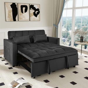 NicBex 3-in-1 Sofa Bed with Adjustable Backrest,Pull-Out Couch Bed with Pockets,Convertible Loveseat with Pillows,Sleeper Sofa for Living Room - 1 of 4