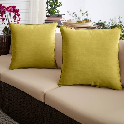 1 Outdoor Patio Pillow ~ Green Chirpy ~ 14 x 15 x 5.5  **NEW** 