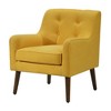 Woven Fabric Armchair with Tufted Back, Removable Seat Cushion and Wooden Legs for Living Room - 2 of 4