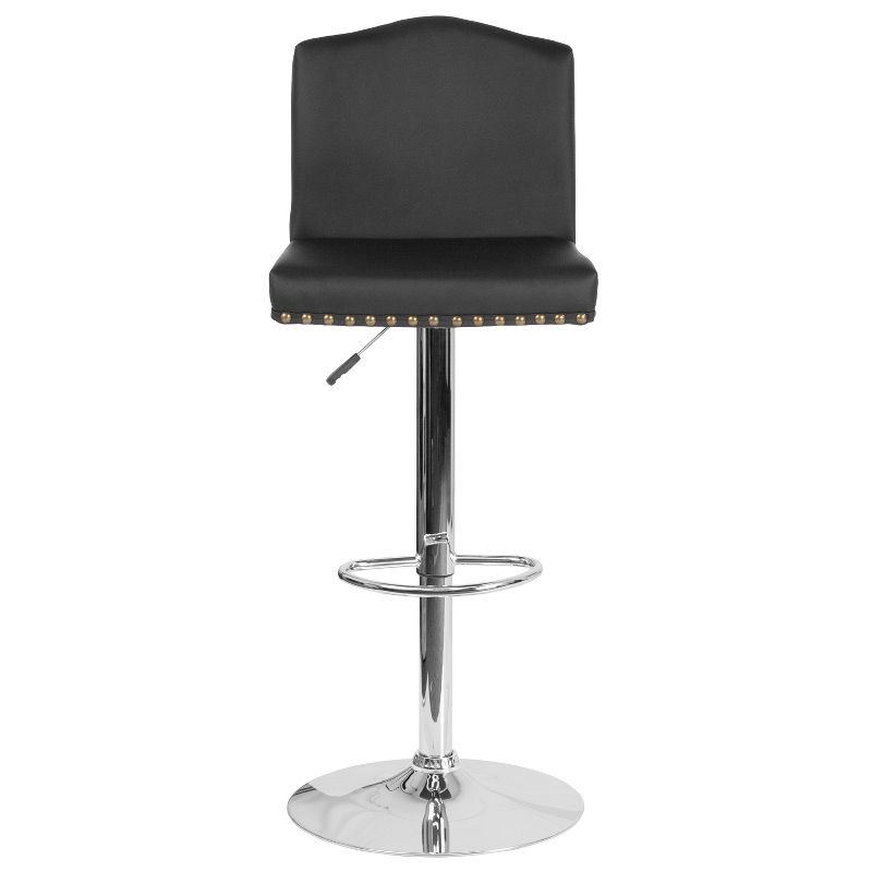 Flash Furniture Bellagio Contemporary Adjustable Height Crown Back Barstool with Accent Nail Trim, 5 of 6