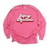 Simply Sage Market Women's Retro Merry Christmas Long Sleeve Garment Dyed Tee - 2 of 4