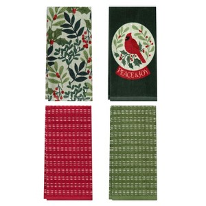 John Ritzenthaler Co. 100% Cotton Kitchen Towels Greenery Globe Absorbent Dish Towels for Drying & Cleaning Soft & Durable (Set of 4) - 1 of 4