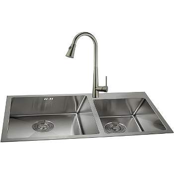 Legion Furniture UPC Kitchen Faucet with Deck Plate Brushed Nickel/Brass