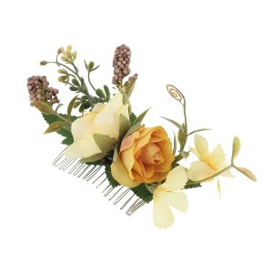 Unique Bargains Women's Durable Simulated Flowers Hair Clip Comb 1 Pc - 1 of 4