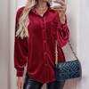 Women Velvet Shirts Classic Button Down Shirts Velvet Tops with Pocket Velvet Shackets Christmas and Holiday Season Outfits - 2 of 4