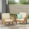 2pk Annisa Outdoor Acacia Wood Club Chairs with Cushions: Rope Weave, UV & Weather-Resistant - Christopher Knight Home - 3 of 4