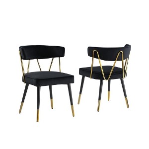 Best Master Furniture,Aireys Velvet Armless Chair (Set of 2) - 1 of 3