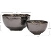 Storied Home Round Hammered Metal Bowls, Set of 2 Sizes - 3 of 4