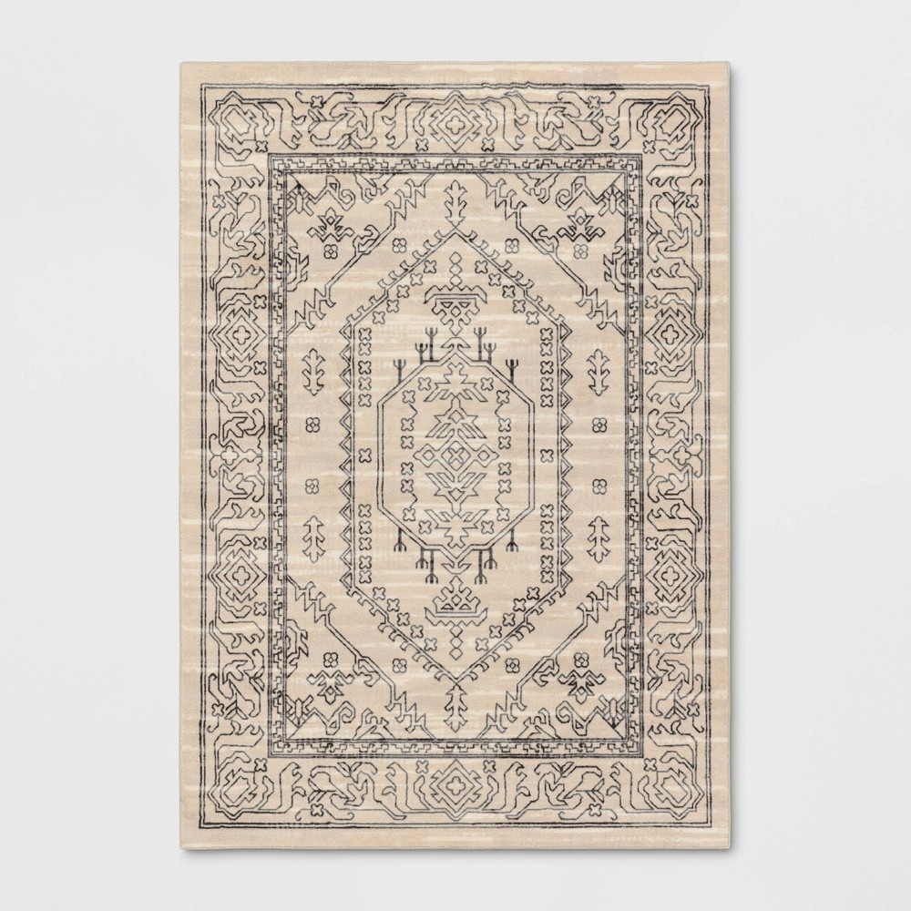 7'x10' Plush Persian Style Area Rug Cream - Threshold™
