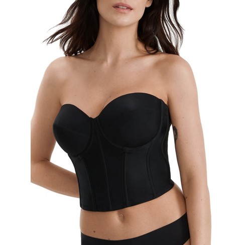 Curvy Couture Women's Smooth Strapless Multi-Way Bra Black Hue