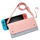 Insten Carrying Case Purse For Nintendo Switch and OLED Model, PU Leather Cover Travel Bag Sleeve Pouch, With Detachable Shoulder Hand Strap For Girls Women