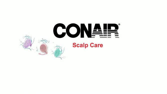 Conair Scalp Massager Shampoo Hair Brush - All Hair - Purple, 2 of 7, play video