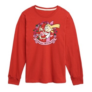 Boys' - Hey Arnold! - Valentine's I Love You Long Sleeve Graphic T-Shirt - 1 of 4