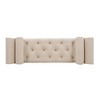 Kumasinova 64.5" Wide Ottoman Bench with Flared Armrests & Espresso Wood Legs, Medium Firm Seat, Versatile Bed Bench with 2 Bolster Pillows - 4 of 4