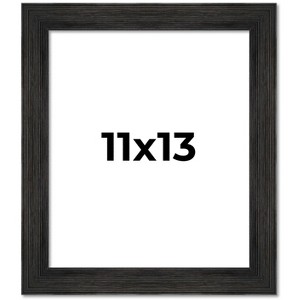 PosterPalooza | 11x13 Wide Barnwood Picture Frame, UV Acrylic, 6 Finishes - Grey, Brown, White, and Black - 1 of 4