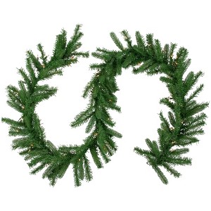 Northlight 9' x 10" Pre-Lit Sierra Noble Fir Artificial Christmas Garland, Clear Lights - 1 of 4