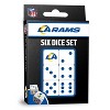 MasterPieces Officially Licensed NFL Los Angeles Rams - 6 Piece D6 Gaming Dice Set Ages 6 and Up - 2 of 4