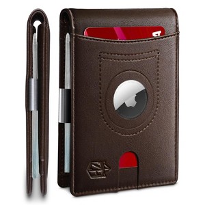 Wallet-Mens-Slim-RFID Blocking Wallet Leather with Money Clip Air Tag Wallet Card Holder Bifold - 1 of 4