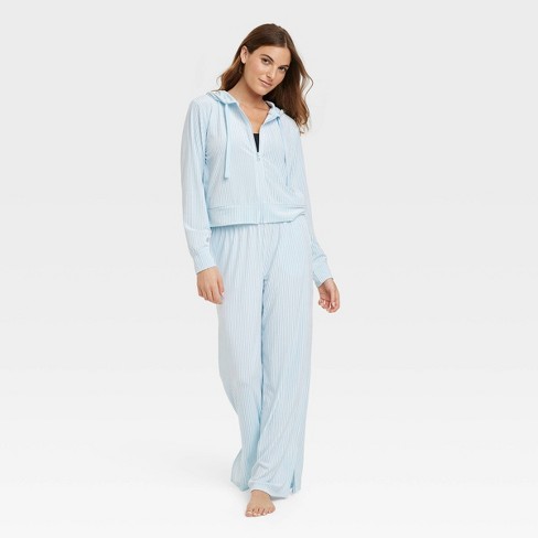 Women's Fleece Lounge Jogger Pajama Pants - Colsie™ Blue 1x : Target