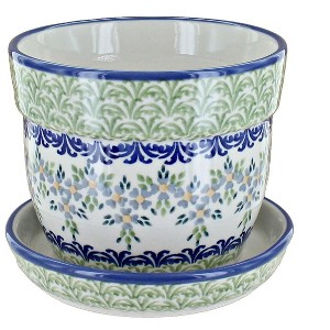 Blue Rose Polish Pottery D035 Manufaktura Medium Flower Pot - 1 of 1