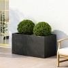 VisioGear Planters, 35L Rectangular Raised Garden Planter, Outdoor Garden Raised Planter Box for Flowers, Black, 35.25"*18"*18" - 3 of 4