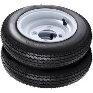 2PCS 5.30-12 Tire, 5.30x12 Lawn Mower & Tractor Turf Tire, 530 12 with Rim 4 Lug On 4", Load Capacity 1050 LBS - 1 of 4