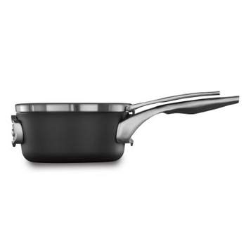 Calphalon Premier Space Saving 1.5 Quart Sauce Pan with Lid, Hard-Anodized Nonstick Cookware w/ MineralShield Technology, Dishwasher & Oven Safe