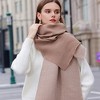 Anna-Kaci Women's Color Block Scarf with Soft Cozy Fabric Modern Neutral Tones and Textured Design - 4 of 4