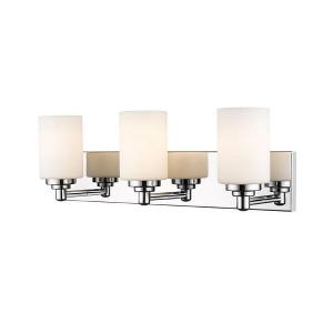 Soledad 3-Light Vanity Light - Minimalist Steel Design with Chic White Glass Shades - 1 of 3