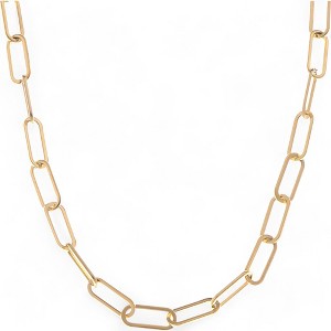 Anna-Kaci Women's Modern Paperclip Chain Necklace with Large Links- Gold - 1 of 4