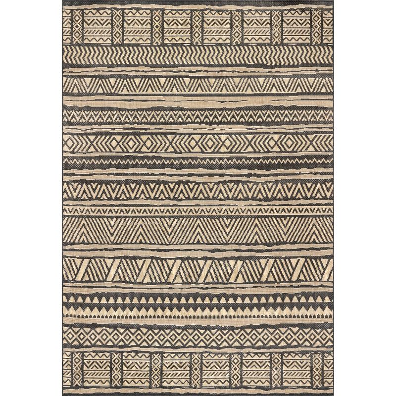 Abbey Geometric Striped Indoor and Outdoor Area Rug - nuLOOM, 1 of 10