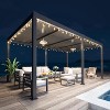Heynemo 12'x20' Adjustable Louvered Pergola, Heavy-Duty Aluminum Outdoor Canopy, Adjustable Metal Hardtop Roof Pergola for Patio, Deck, Black - 2 of 4