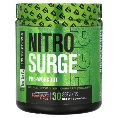 Jacked Factory Nitro Surge, Pre-Workout, Sour Peach Rings, 9.2 oz (261 g)