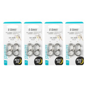 Nite Ize G-Series Dual Chamber Carabiner - Size 1 - Stainless - 8 Count (4 Pack) - 1 of 3