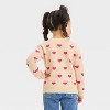 Toddler Girls' Hearts Pullover Sweater - Cat & Jack™ Oatmeal - image 2 of 3