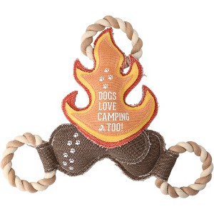 Pavilion Gift Company - Camping Dog - 12" Canvas Dog Toy on Rope  - Pet Toy - 1 of 4