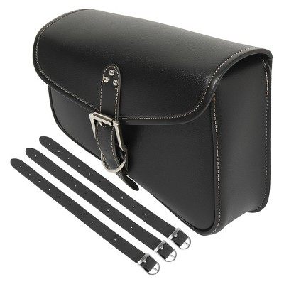Unique Bargains Waterproof Faux Leather Motorcycle Saddle Tool Cycling Storage Bag Black 1 Pc